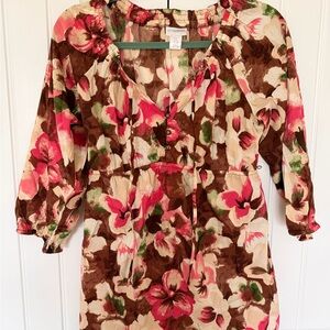 Motherhood Maternity Floral Print Women's Top